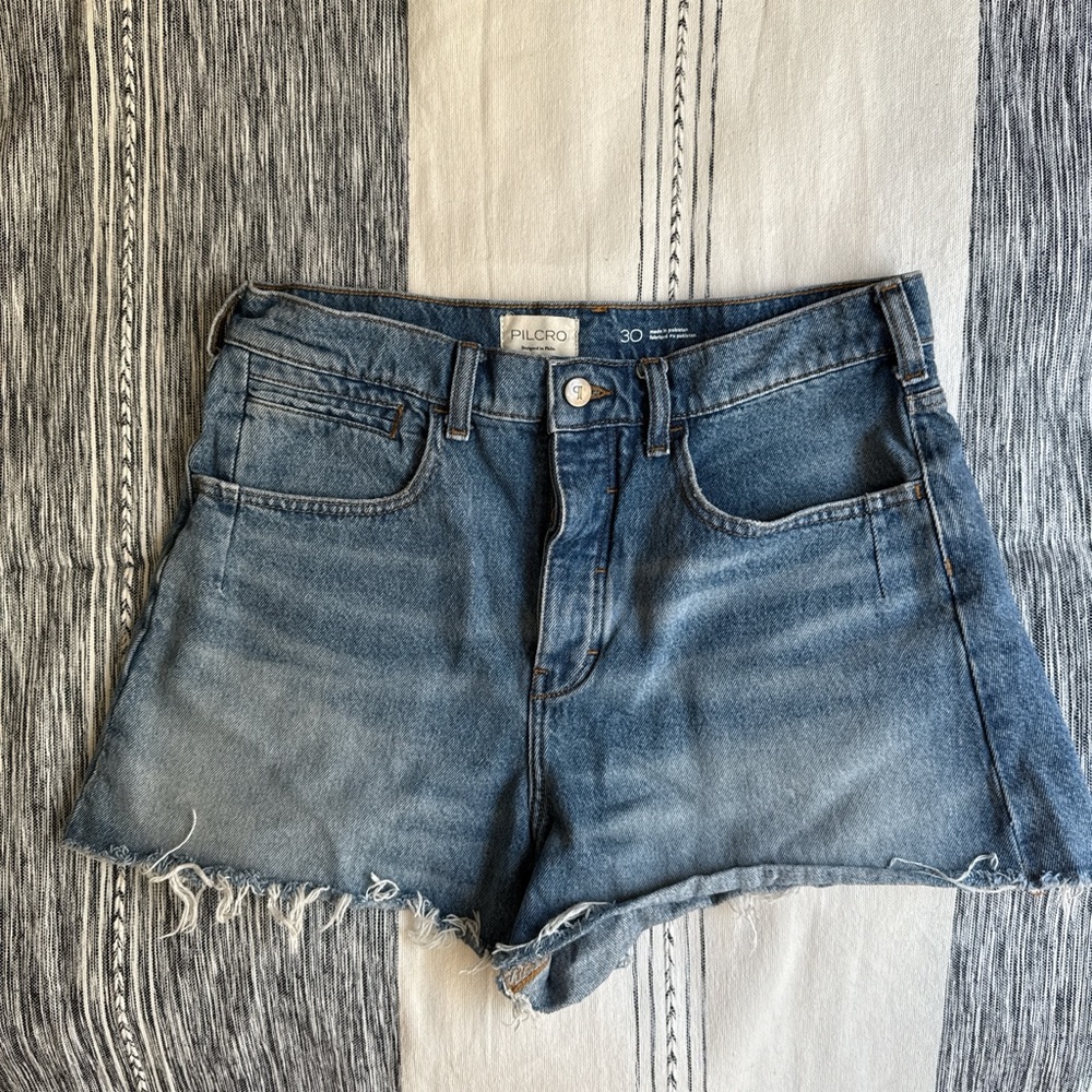 Anthropologie Pilcro Distressed Blue Jean Shorts